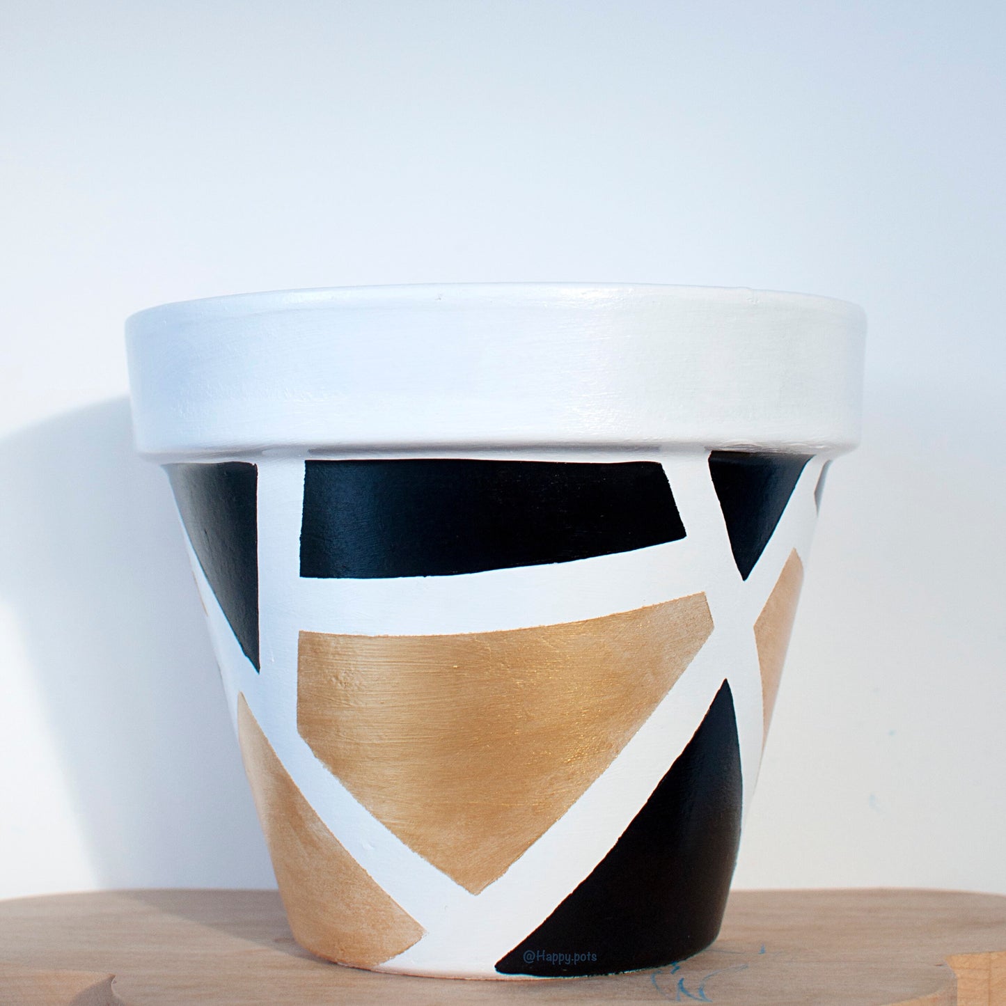 Pot de fleur en terre cuite : Black Gold/Silver