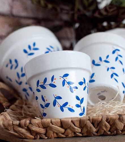 Cache pot / Pot en terre cuite personnalisé : Hyacinthe