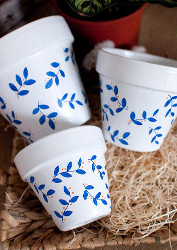 Cache pot / Pot en terre cuite personnalisé : Hyacinthe