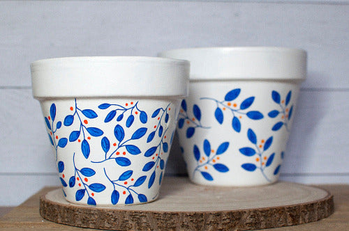 Cache pot / Pot en terre cuite personnalisé : Hyacinthe