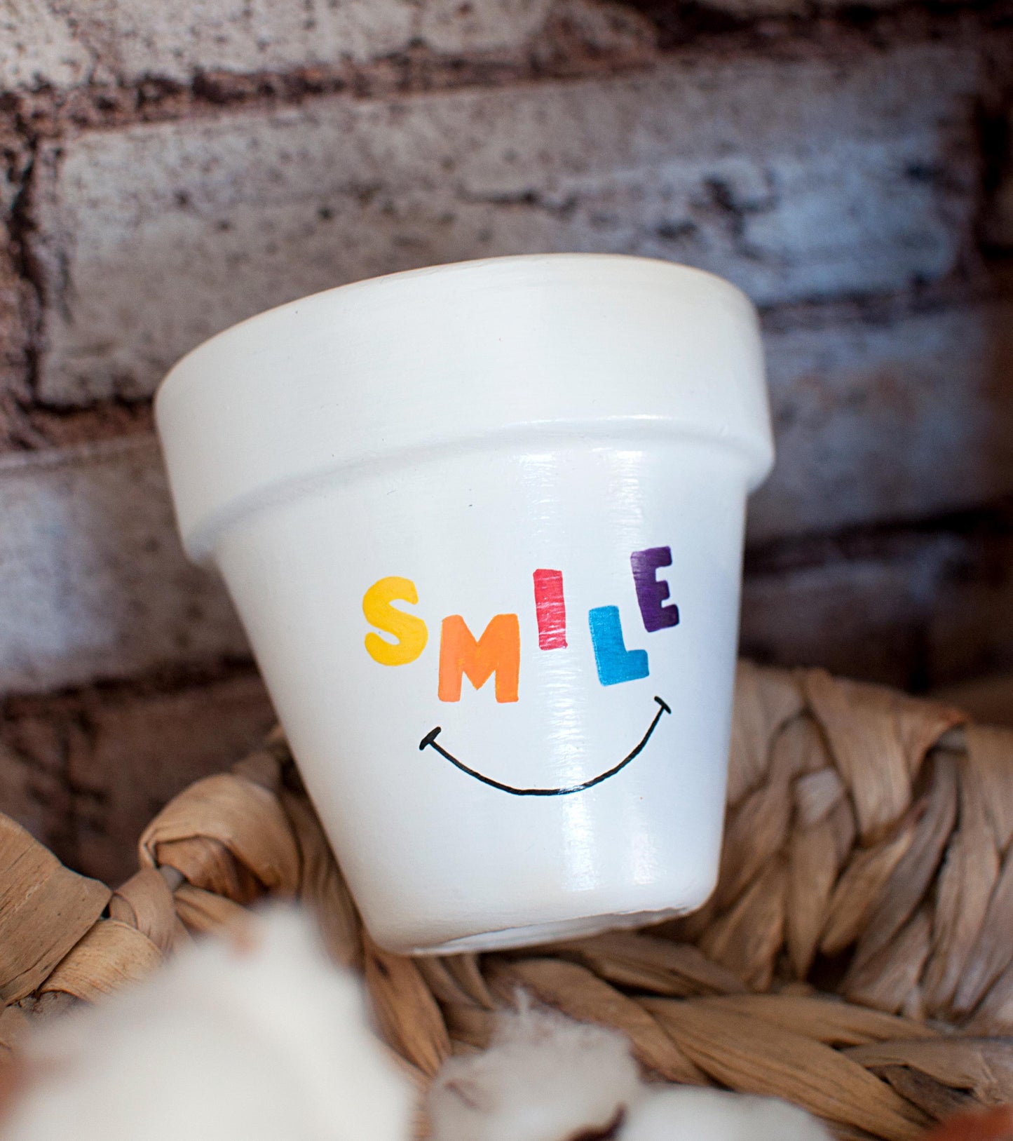 Cache pot / pot de fleurs personnalisé : "Smile"