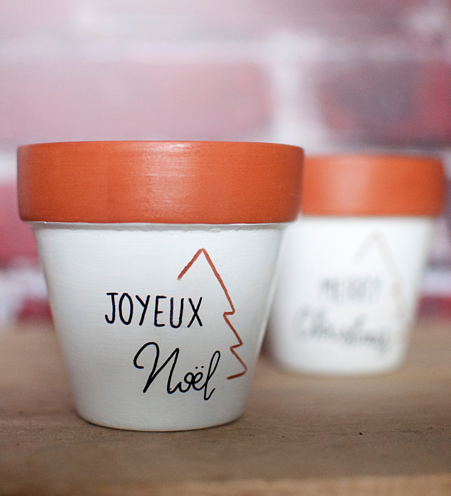 Bougie gravée bicolore 8 cm : Joyeux Noel