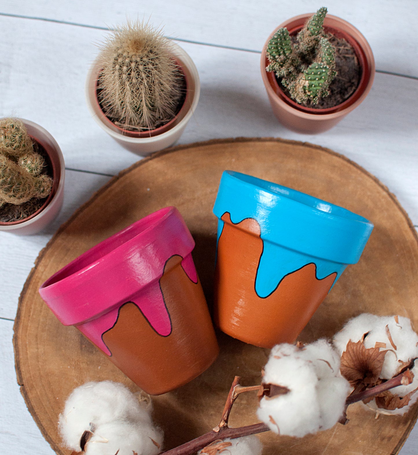 Cache pot / Pot de fleur en terre cuite : Splash