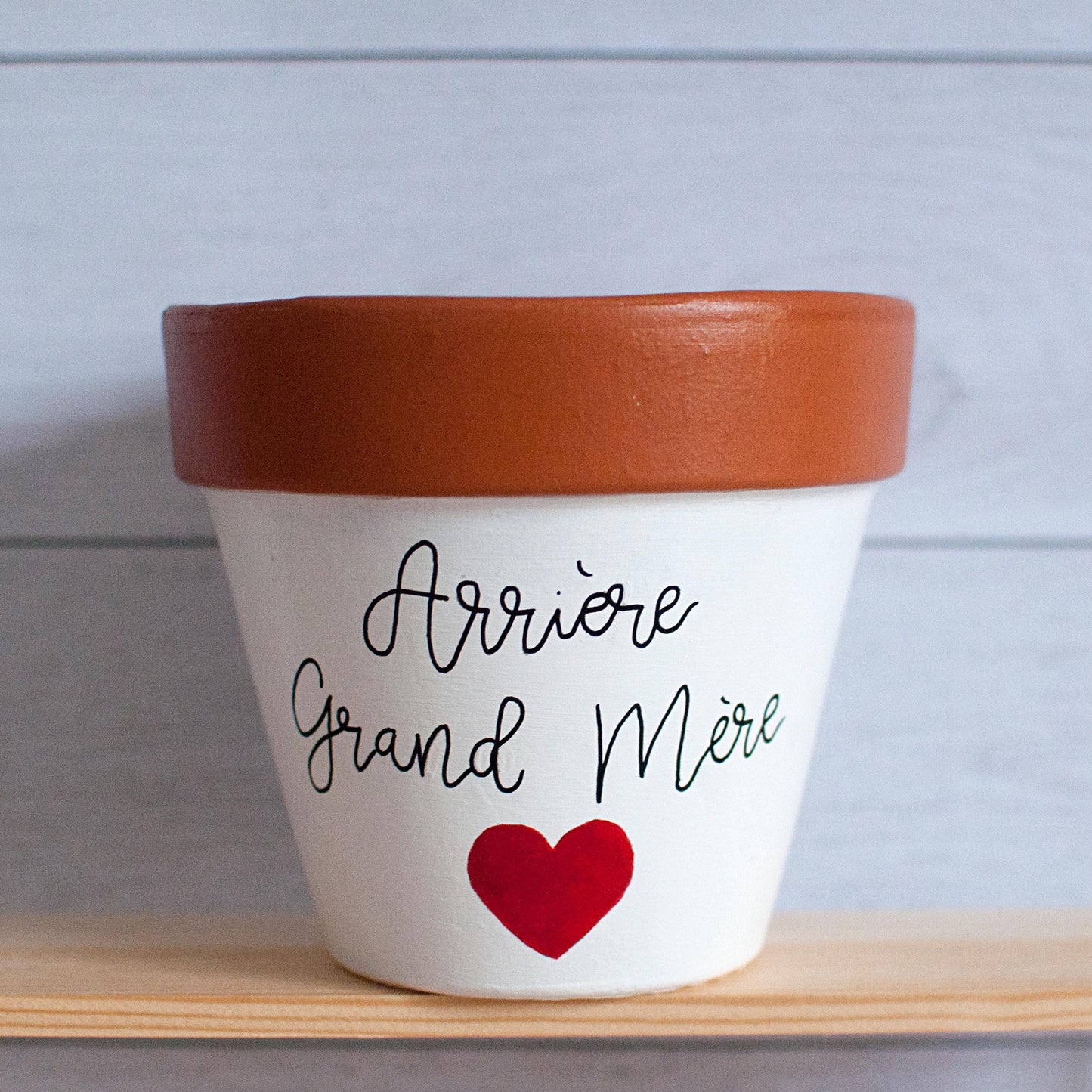 Cache pot /Pot de fleurs en terre cuite personnalisé : prénom/texte
