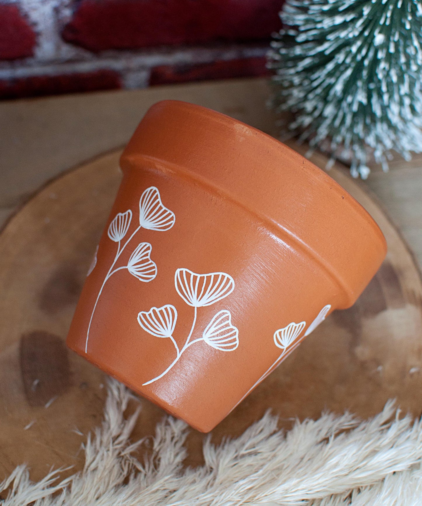Cache pot / Pot de fleurs en terre cuite : Douceur florale