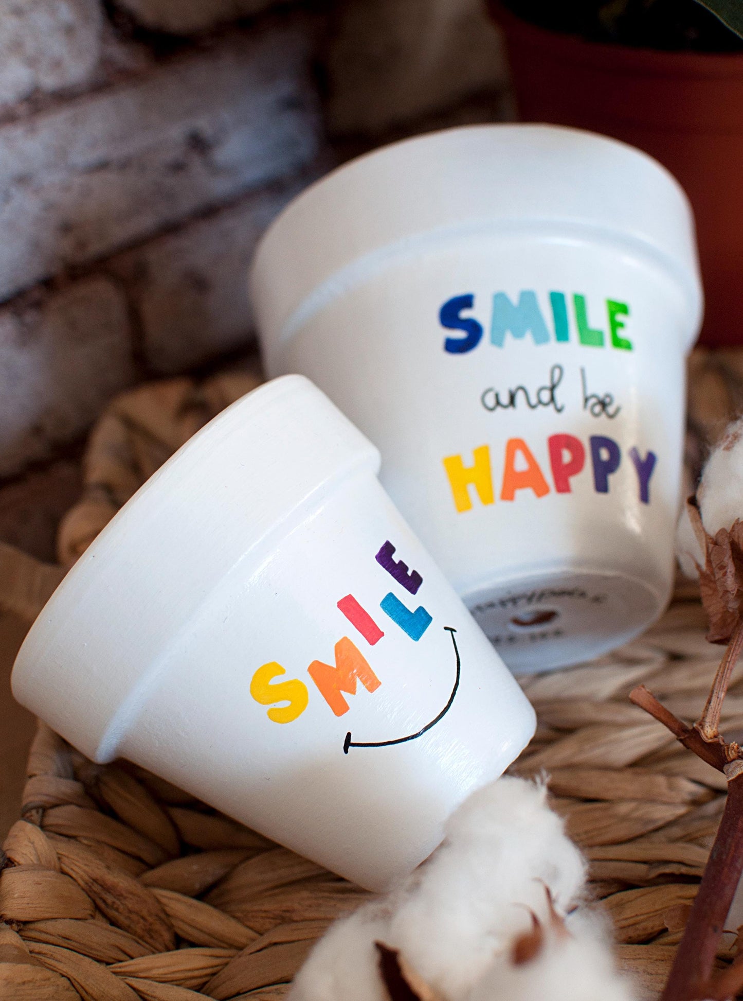 Cache pot / pot de fleurs personnalisé : "Smile"