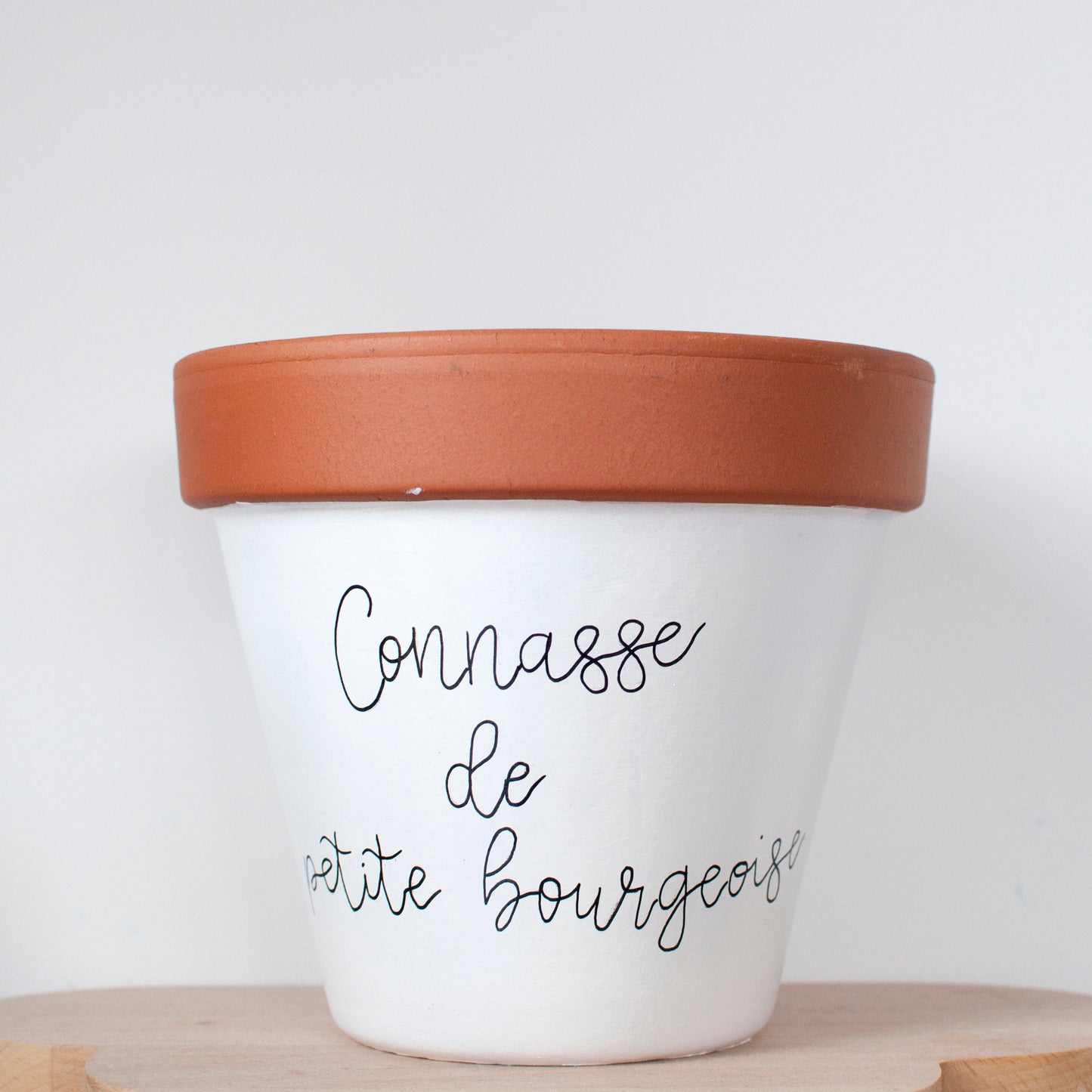 Cache pot /Pot de fleurs en terre cuite personnalisé : prénom/texte