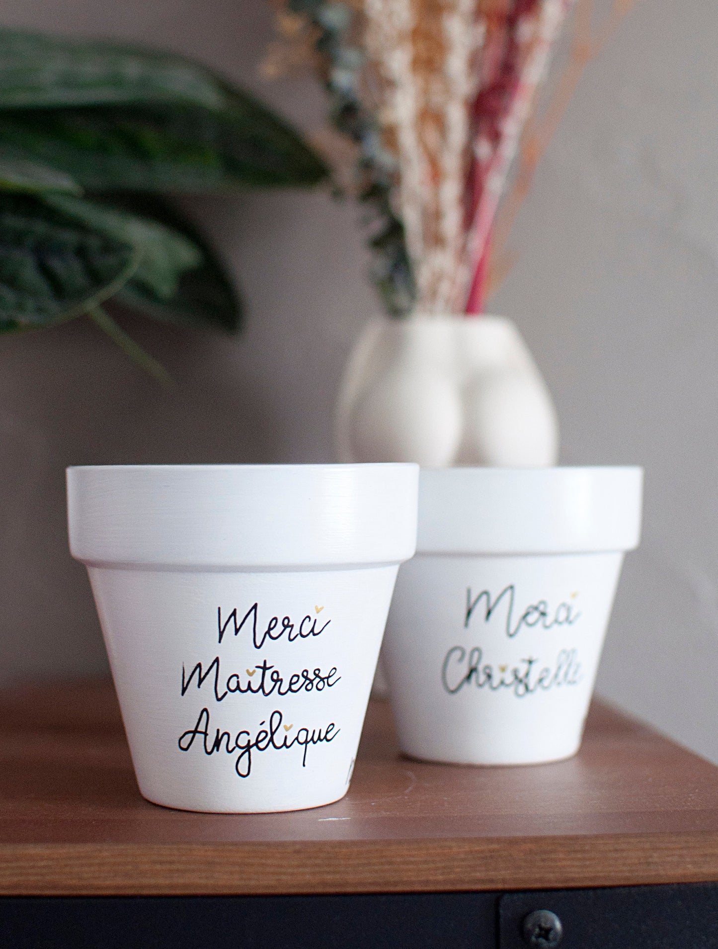 Cache pot / Pot en terre cuite personnalisé : Maîtresse en or / merci Maîtresse [Cadeau maîtresse / cadeau fin d'année scolaire]