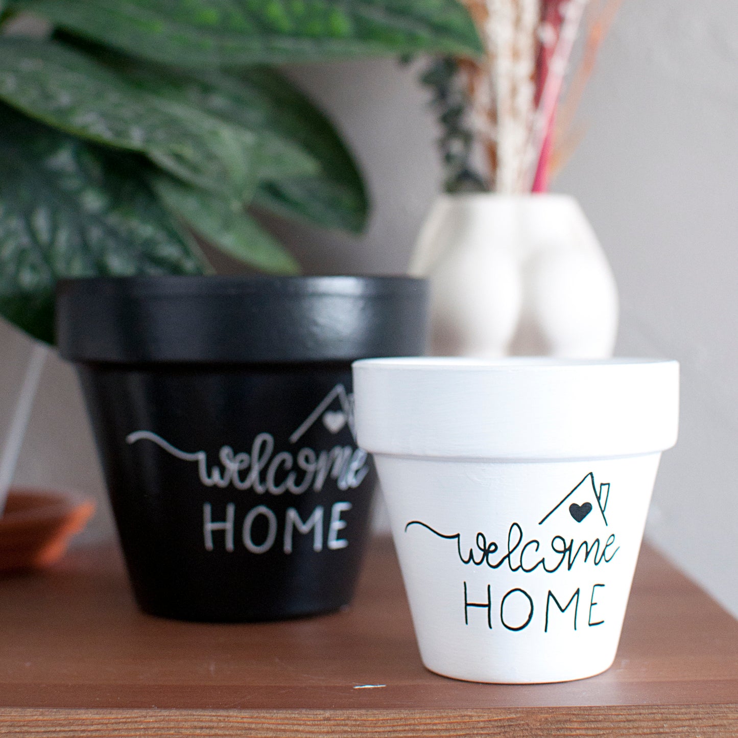 Pot de fleur en terre cuite : Welcome Home