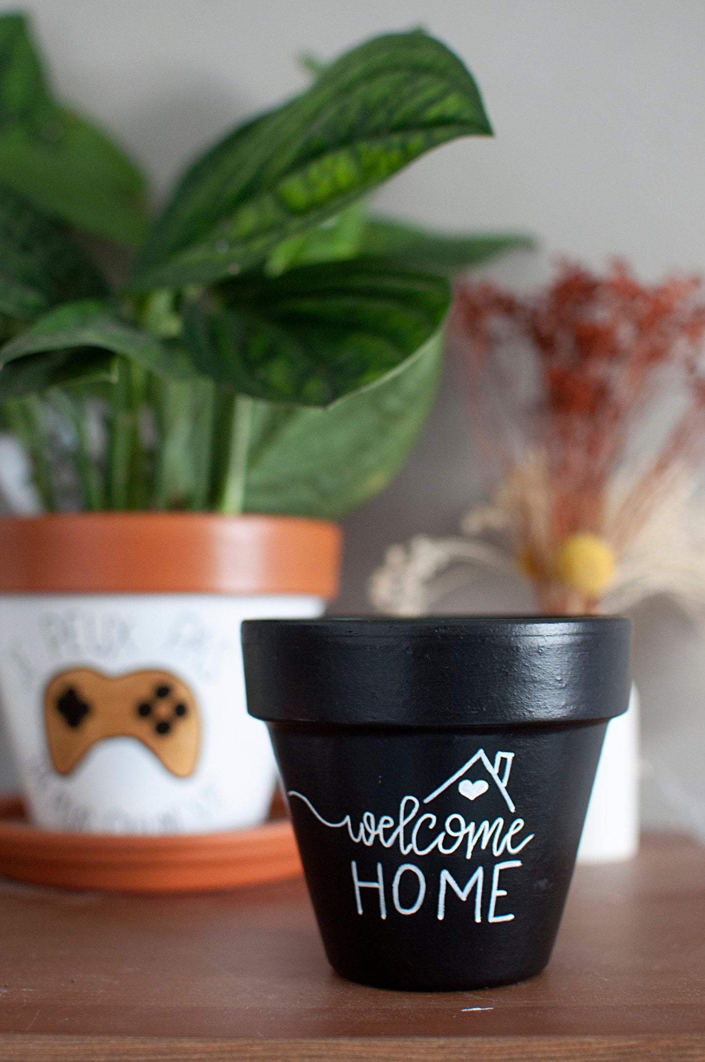 Pot de fleur en terre cuite : Welcome Home