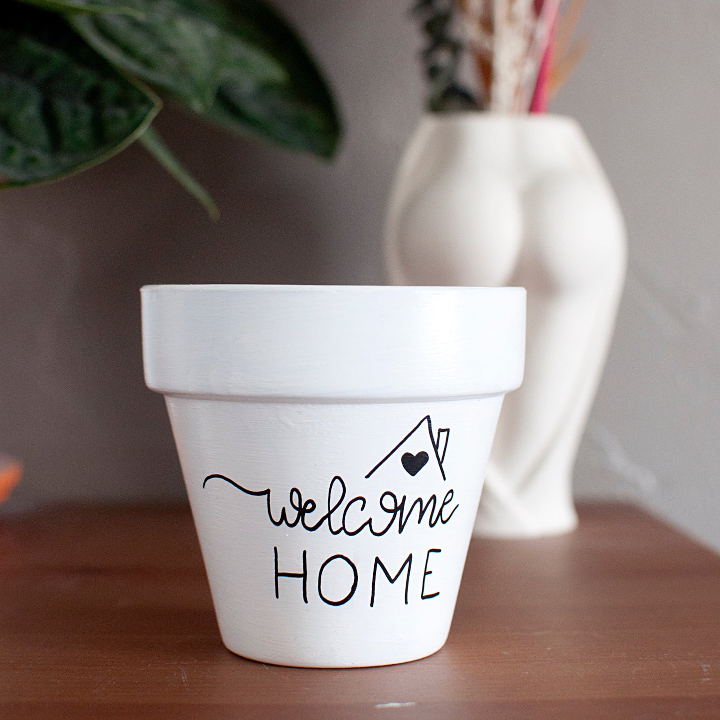 Pot de fleur en terre cuite : Welcome Home