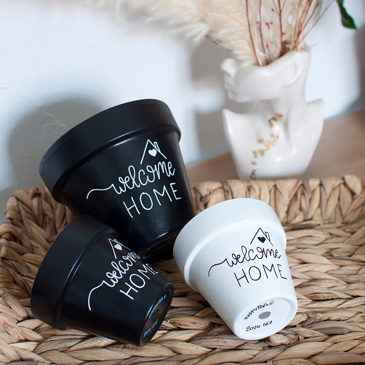 Pot de fleur en terre cuite : Welcome Home