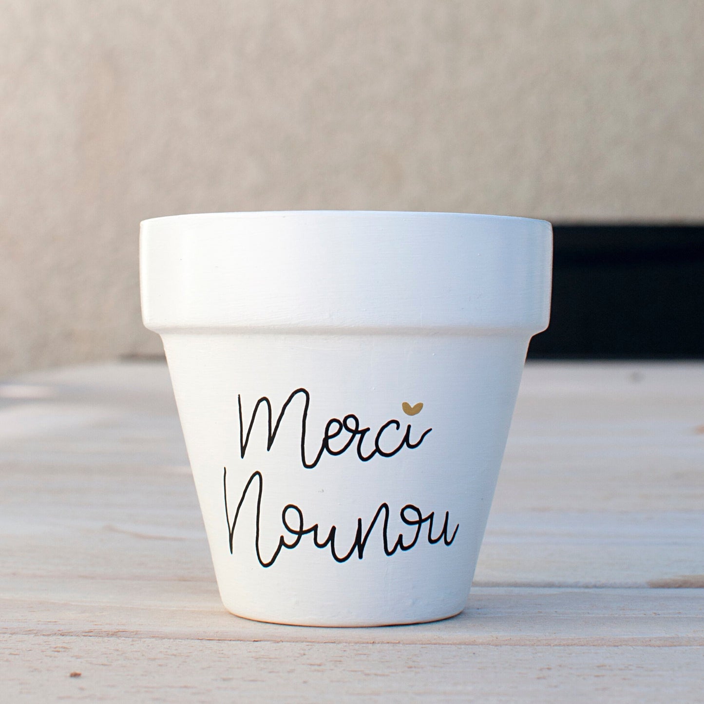 Cache pot / Pot en terre cuite personnalisé : Merci nounou / Super nounou / Nounou en or [cadeau nounou / cadeau nounou personnalisé]