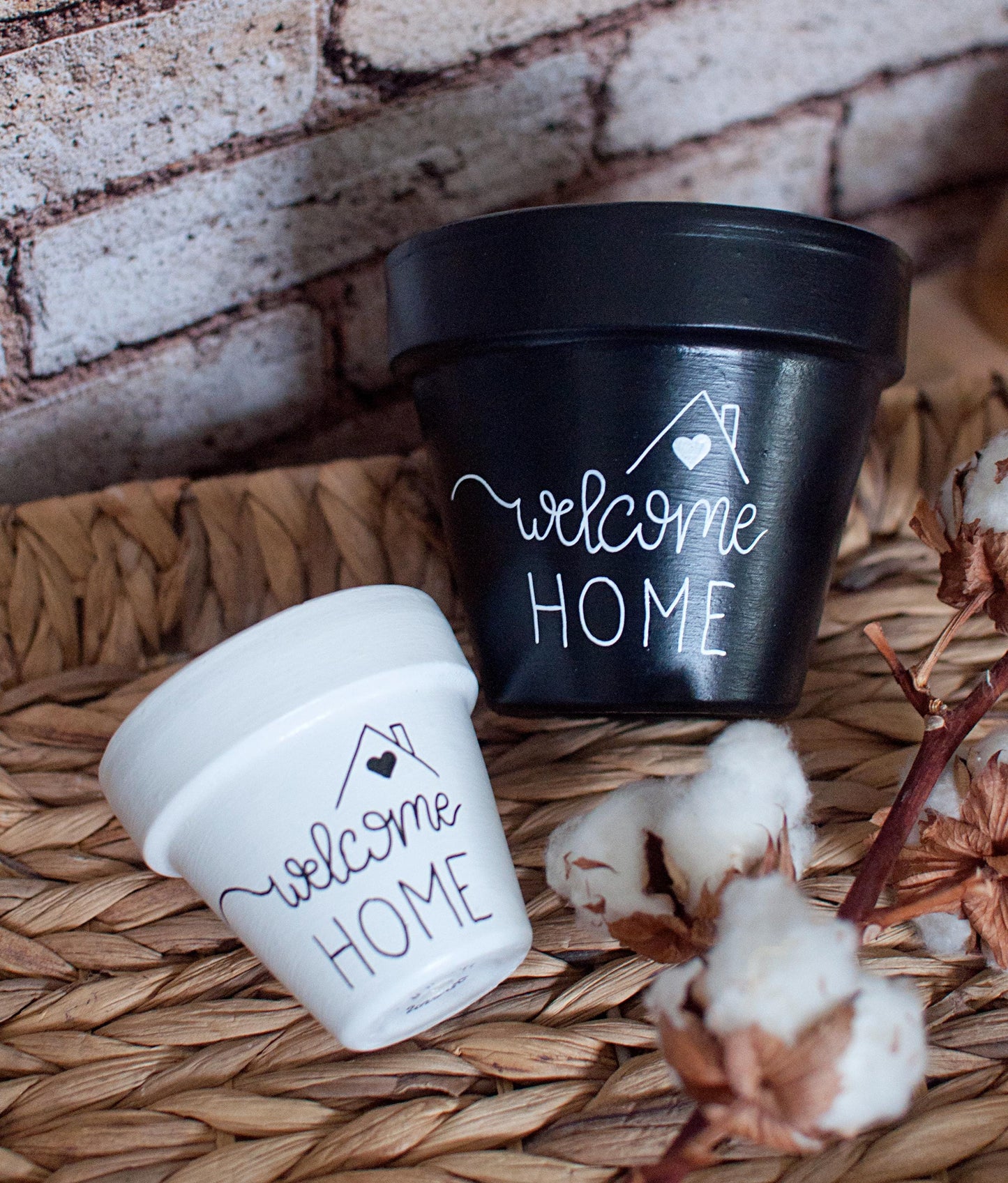 Pot de fleur en terre cuite : Welcome Home