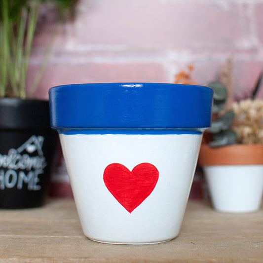 Cache pot / Pot en terre cuite : Coeur Marin