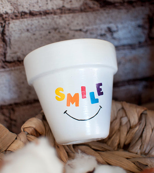 Cache pot / pot de fleurs personnalisé : "Smile"