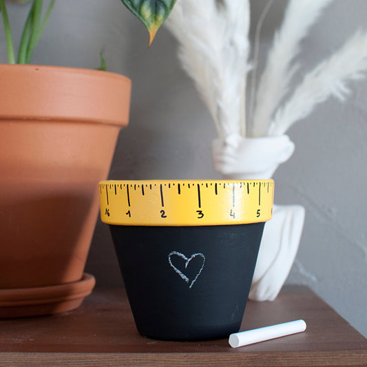 Cache pot / Pot en terre cuite ardoise : Back to school - [Merci Maitresse / Cadeau fin d'année scolaire]