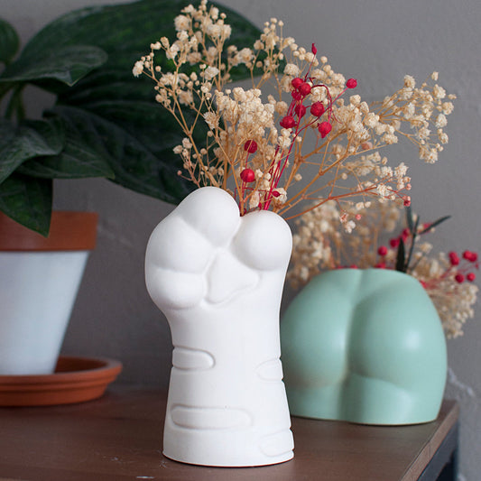 Vase en Jesmonite : Patte de chat