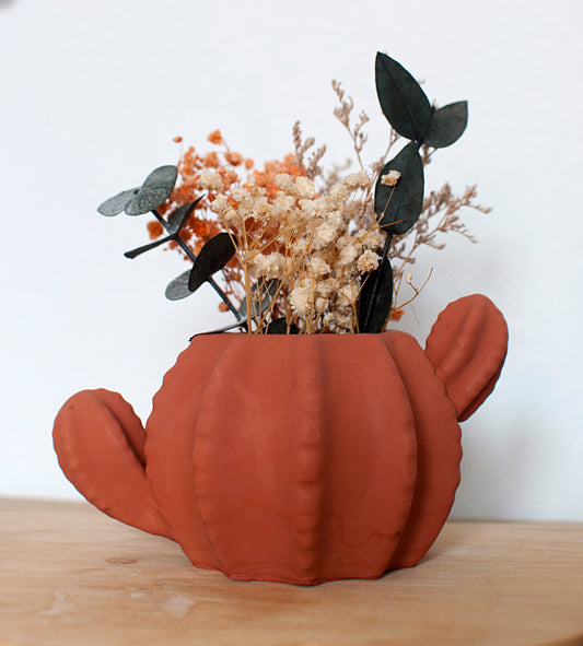 Vase pour fleurs séchées en Jesmonite : Cactus - Terra Cotta
