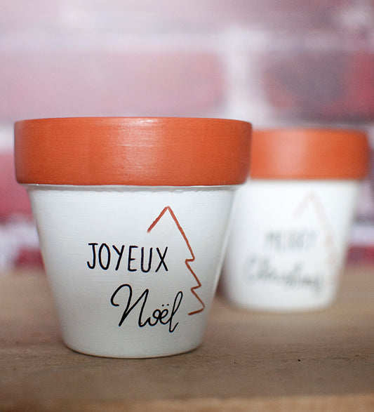 Bougie gravée bicolore 8 cm : Joyeux Noel