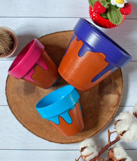 Cache pot / Pot de fleur en terre cuite : Splash