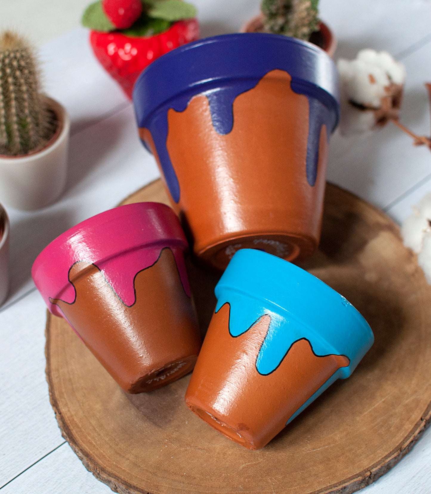 Cache pot / Pot de fleur en terre cuite : Splash