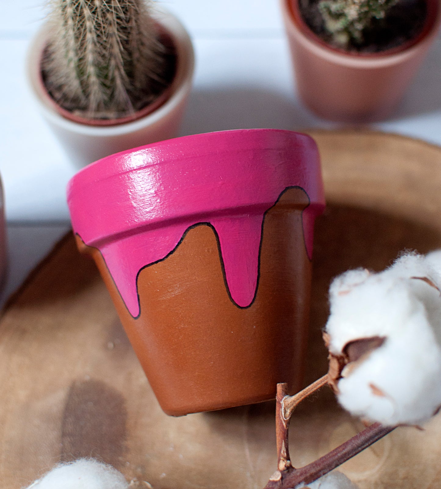 Cache pot / Pot de fleur en terre cuite : Splash