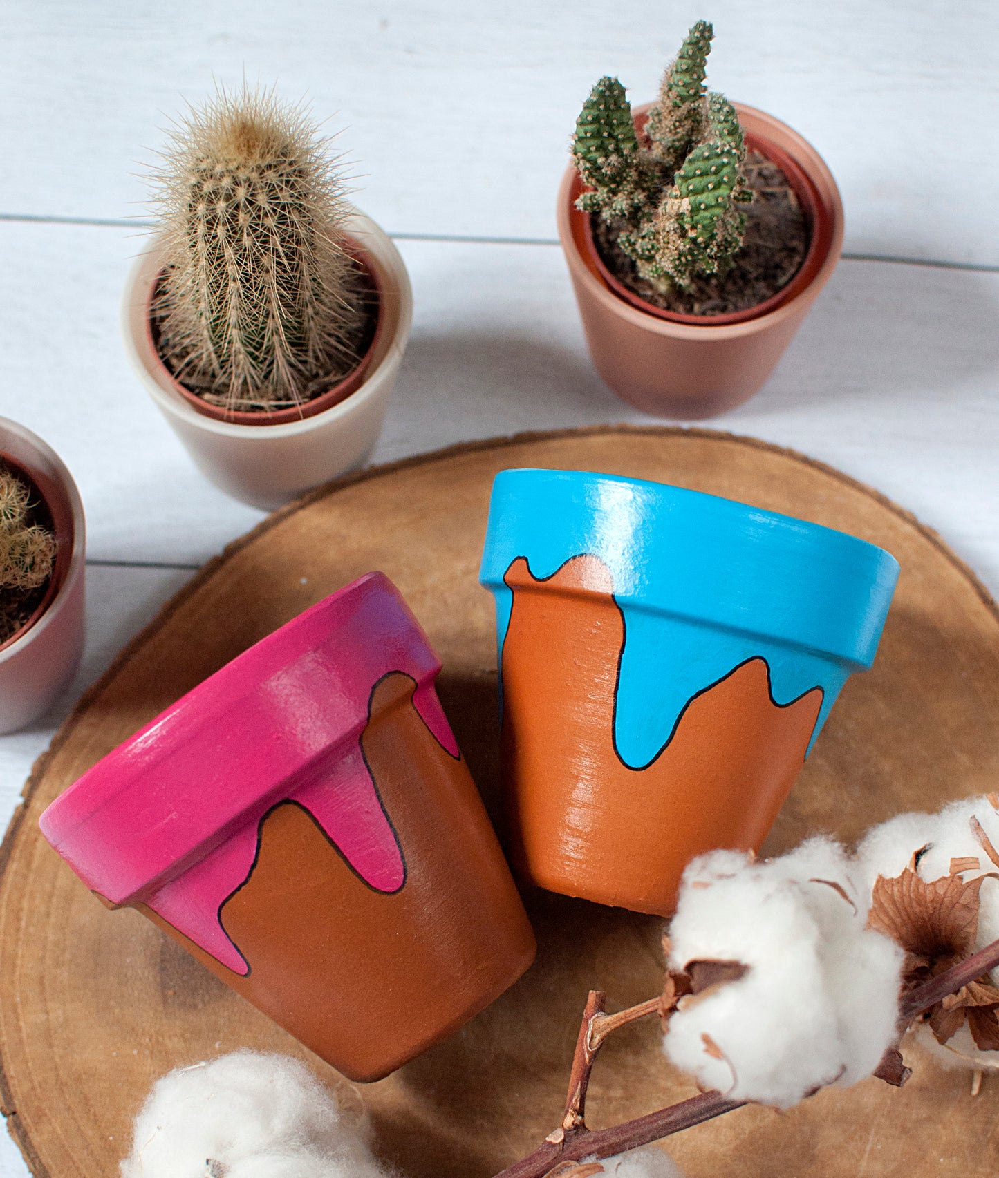 Cache pot / Pot de fleur en terre cuite : Splash