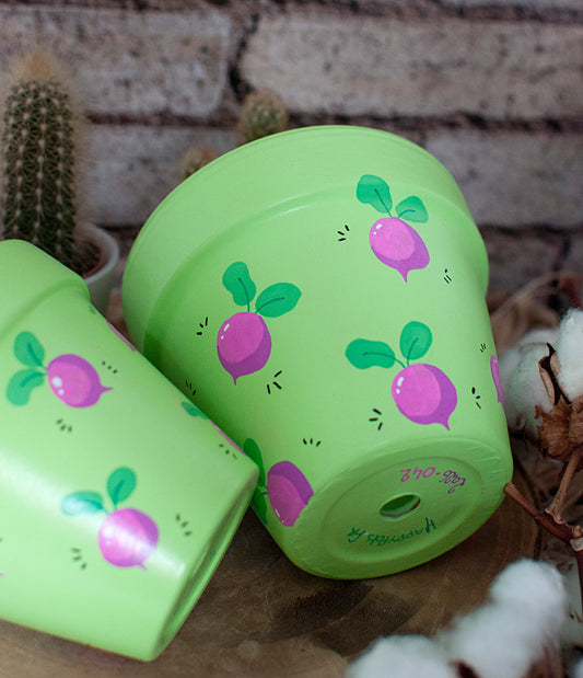 Cache pot / pot de fleur en terre cuite : Radish'Pot