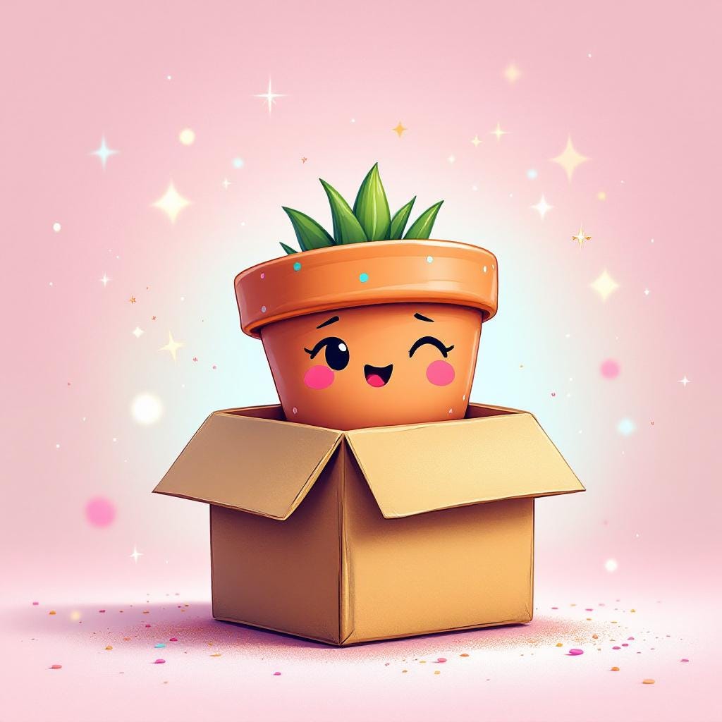 Pot Mystère : pot en terre cuite personnalisé surprise [Cadeau surprise / cadeau mystère / cadeau personnalisé ]