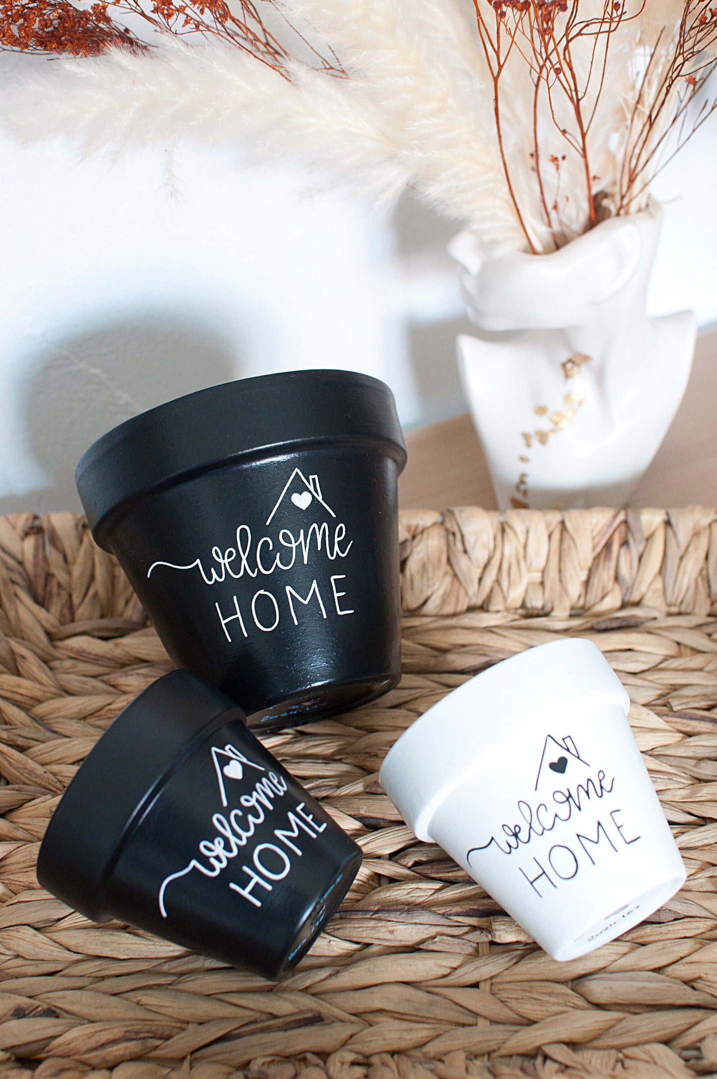 Pot de fleur en terre cuite : Welcome Home