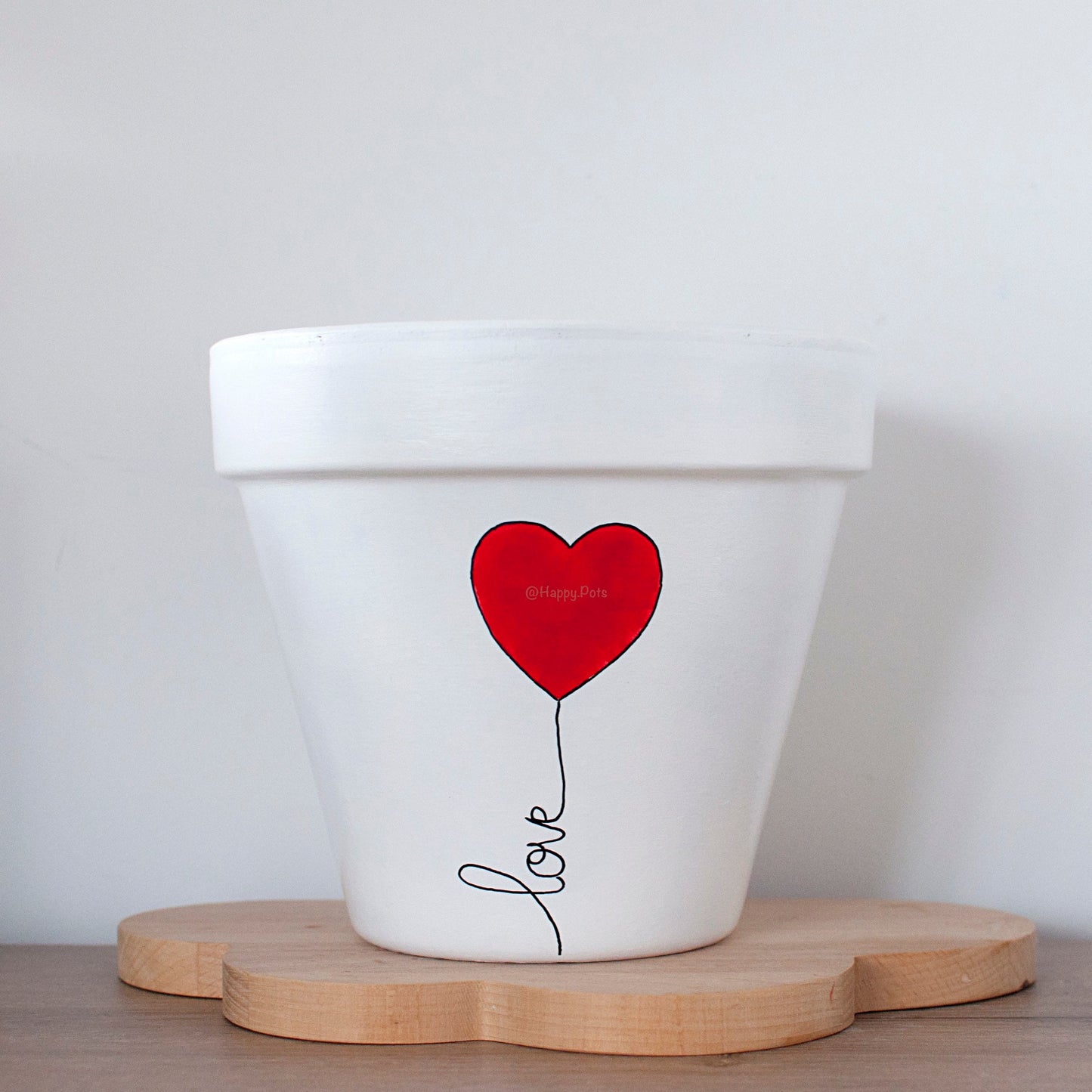 Cache pot / Pot en terre cuite : Ballon Love [Amour / Love / Cadeau]