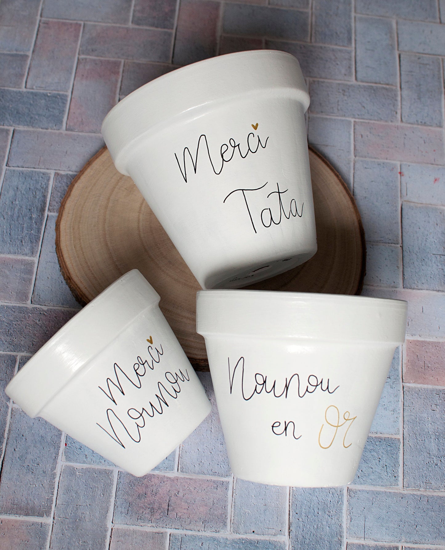 Cache pot / Pot en terre cuite personnalisé : Merci nounou / Super nounou / Nounou en or [cadeau nounou / cadeau nounou personnalisé]